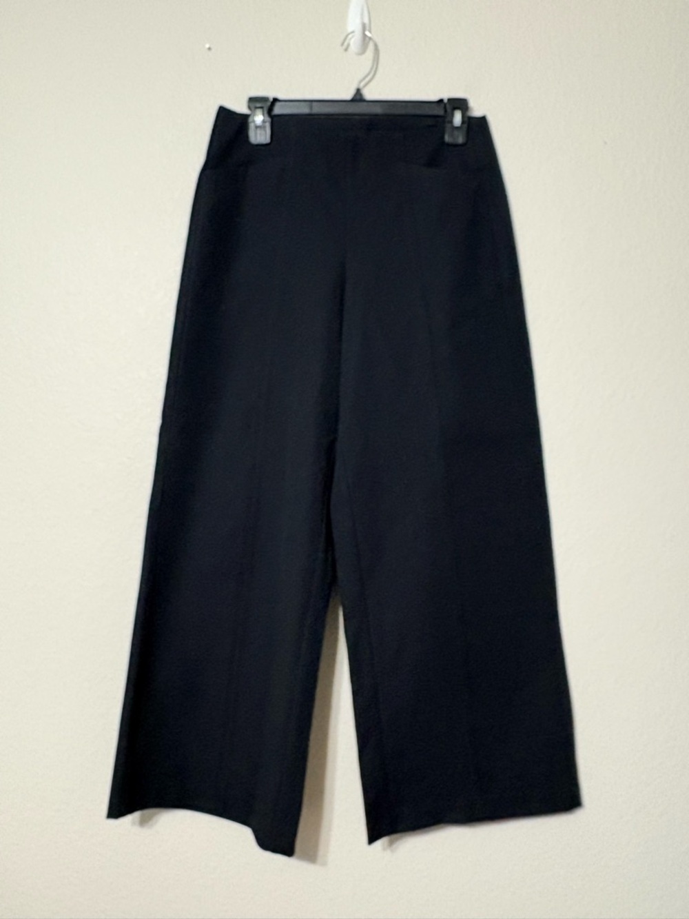 Old Navy Black Ultra Wide-Leg Cotton Blend Trousers Front Seam. Pockets.‎ MP